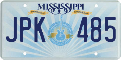 MS license plate JPK485