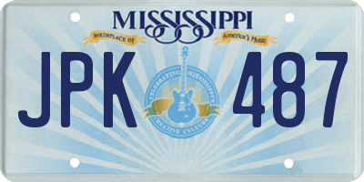 MS license plate JPK487