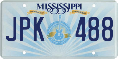 MS license plate JPK488
