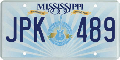 MS license plate JPK489