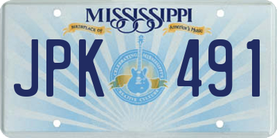 MS license plate JPK491
