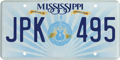 MS license plate JPK495
