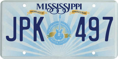MS license plate JPK497