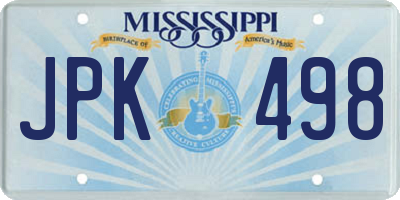 MS license plate JPK498