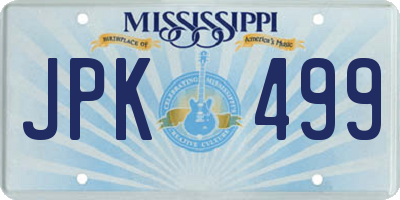 MS license plate JPK499