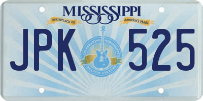 MS license plate JPK525