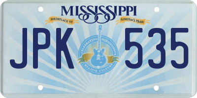 MS license plate JPK535