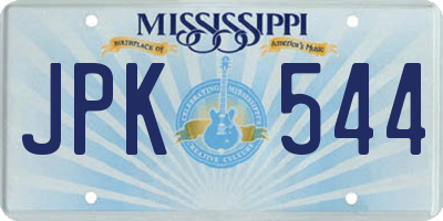 MS license plate JPK544