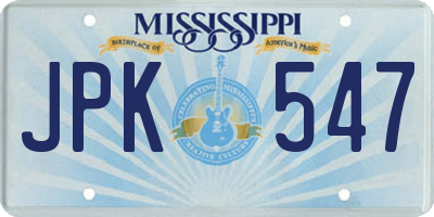 MS license plate JPK547