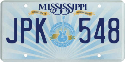 MS license plate JPK548