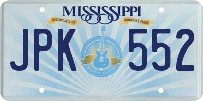 MS license plate JPK552