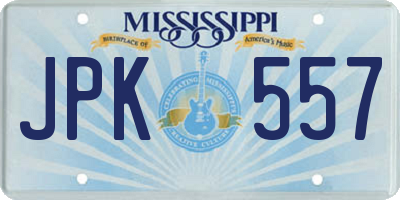 MS license plate JPK557