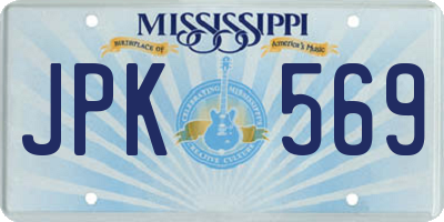 MS license plate JPK569
