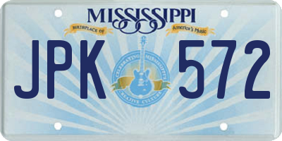 MS license plate JPK572
