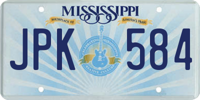 MS license plate JPK584