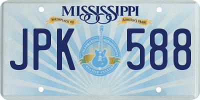 MS license plate JPK588