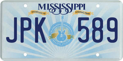 MS license plate JPK589