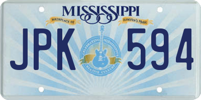 MS license plate JPK594