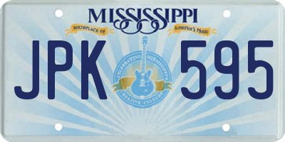 MS license plate JPK595