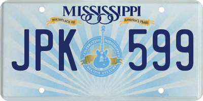 MS license plate JPK599