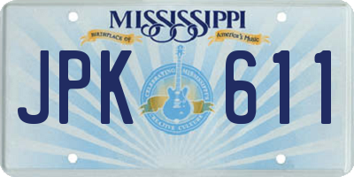MS license plate JPK611