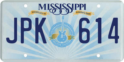 MS license plate JPK614