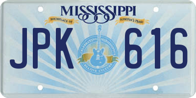 MS license plate JPK616