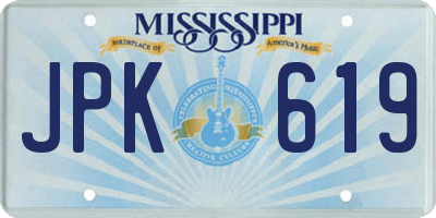 MS license plate JPK619