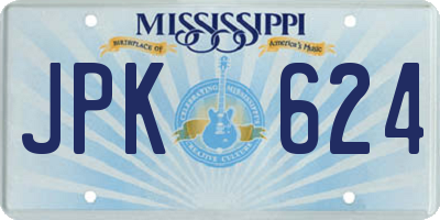 MS license plate JPK624