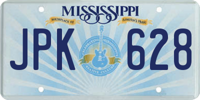 MS license plate JPK628