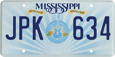 MS license plate JPK634
