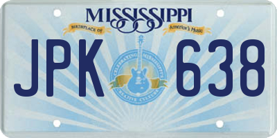 MS license plate JPK638