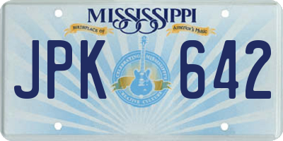 MS license plate JPK642