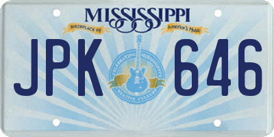 MS license plate JPK646