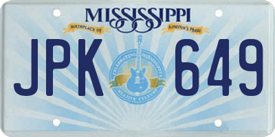 MS license plate JPK649