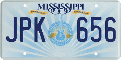 MS license plate JPK656