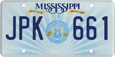 MS license plate JPK661
