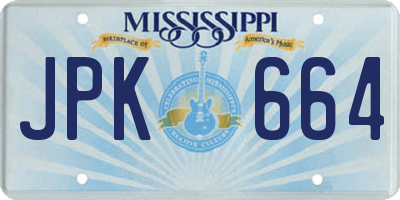 MS license plate JPK664