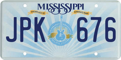 MS license plate JPK676