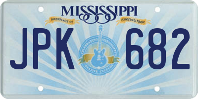 MS license plate JPK682