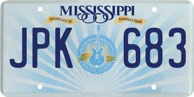 MS license plate JPK683
