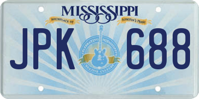 MS license plate JPK688
