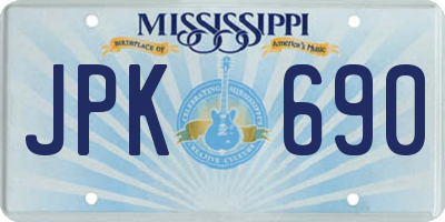 MS license plate JPK690