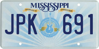 MS license plate JPK691