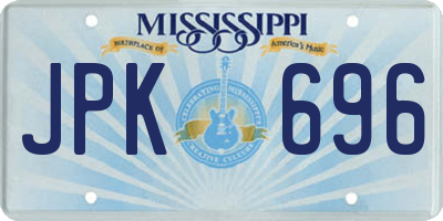 MS license plate JPK696