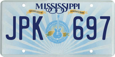 MS license plate JPK697
