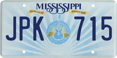 MS license plate JPK715