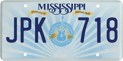 MS license plate JPK718