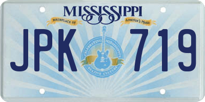 MS license plate JPK719