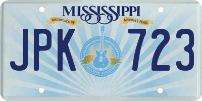 MS license plate JPK723